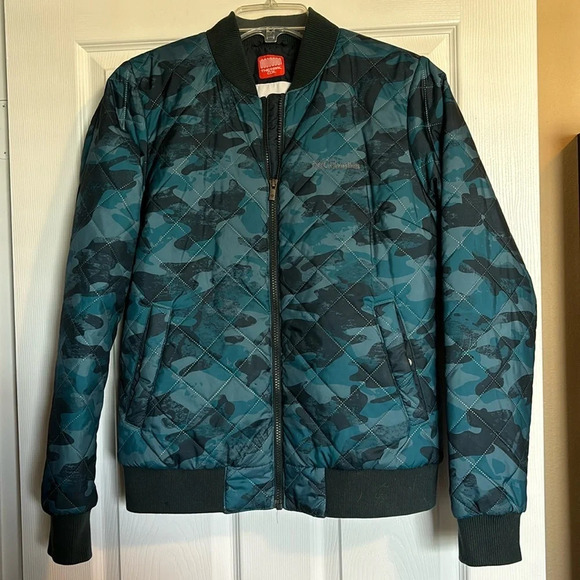 Columbia Thermal Coil women’s blue camo puffer jacket size medium - Picture 1 of 9
